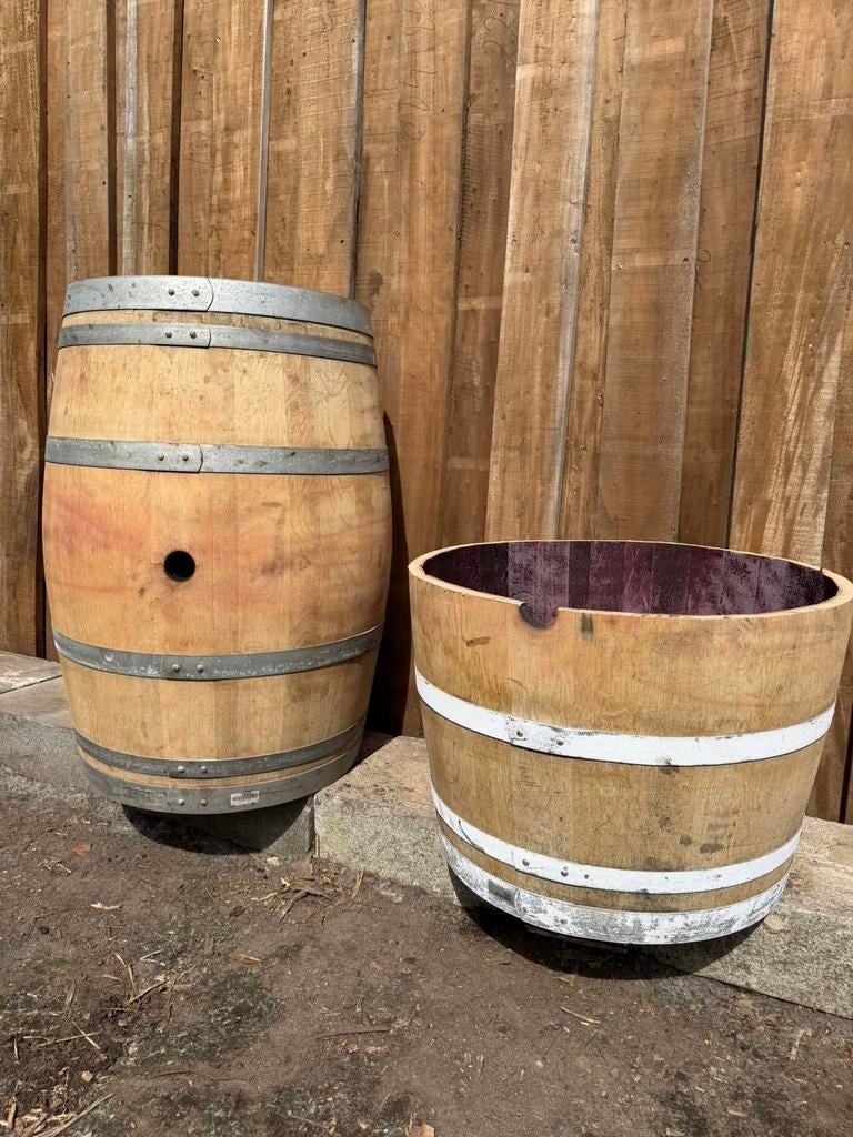 Eikenhouten Wijnvaten / regentonnen – direct uit voorraad, Tuin en Terras, Regentonnen, 150 liter of meer, Ophalen, Zo goed als nieuw