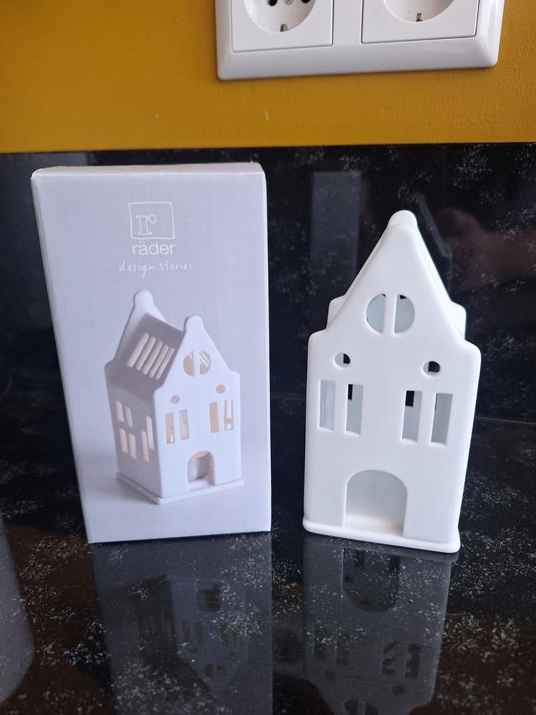 Porselein theelicht huisje van het merk Räder, Ophalen, Overige materialen, Wit, Nieuw