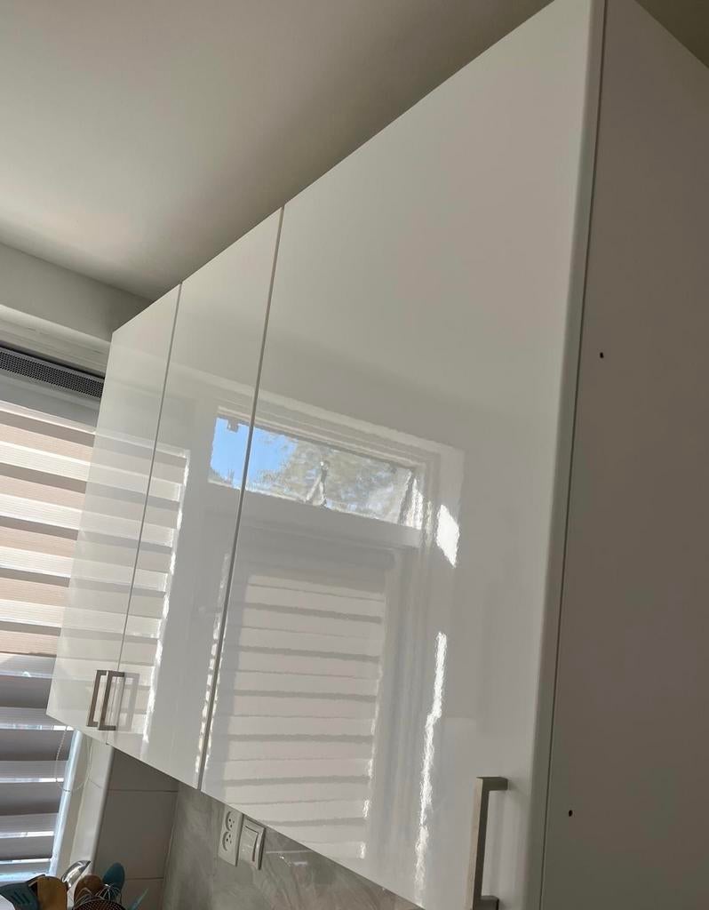 3 IKEA Faktum Bovenkasten - Hoogglans Wit, Huis en Inrichting, Gebruikt, Wit, Minder dan 100 cm, 25 tot 50 cm