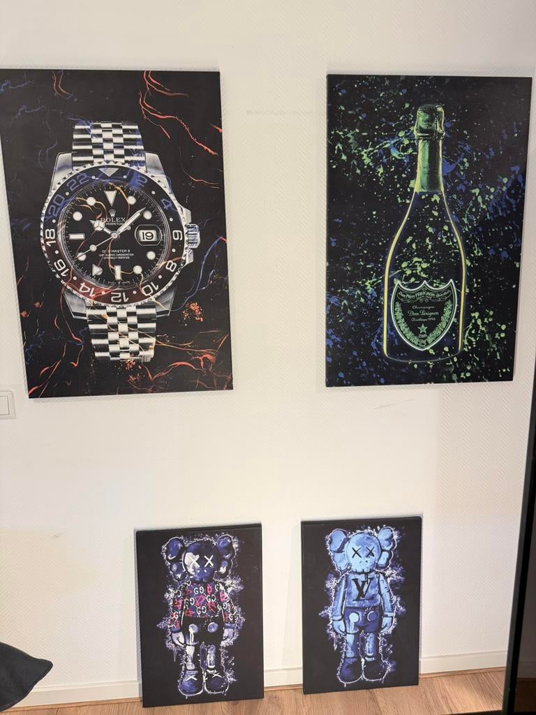 Schilderijen Rolex Gucci Louis Vuitton Dom Perignon, Ophalen of Verzenden