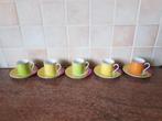 5 prachtige espresso kop en schotels, Nieuw, Ophalen of Verzenden, Overige stijlen, Kop(pen) en/of Schotel(s)