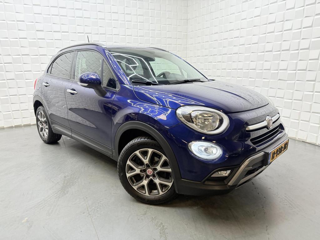 Fiat 500 X 1.4 Turbo MultiAir Lounge KEYLESS PDC LEER, Auto's, Voorwielaandrijving, Gebruikt, 4 cilinders, Blauw