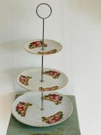 Grote etagere porselein - 3 lagen Fruit decor, banaan pruim, Ophalen, Zo goed als nieuw