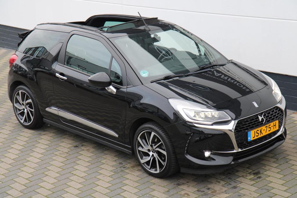 DS 3 Cabrio 1.2 PureTech So Chic Hifi Sound Navi Camera !, Auto's, DS, Voorwielaandrijving, Stof, Gebruikt, Zwart