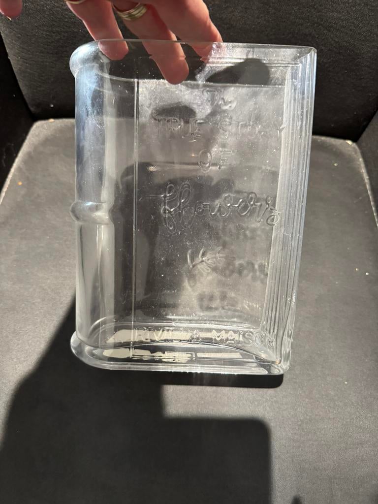 Riviera Maison boek vaas, Overige kleuren, Ophalen of Verzenden, Minder dan 50 cm, Glas