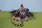 Vintage Afrikaanse Fulani hoed / Tengaade hoed met veren, Ophalen of Verzenden