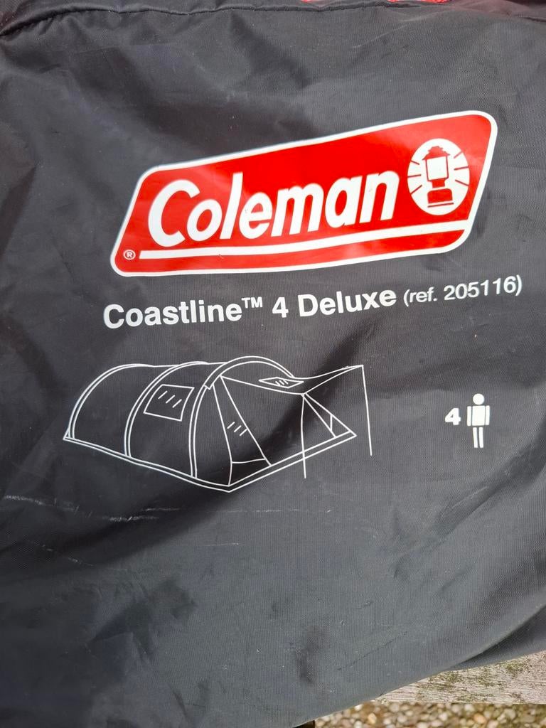 Coleman coastline 4 deluxe tunneltent. Kleur groen/grijs., Caravans en Kamperen, Tenten, Ophalen of Verzenden, Gebruikt, Tot en met 4