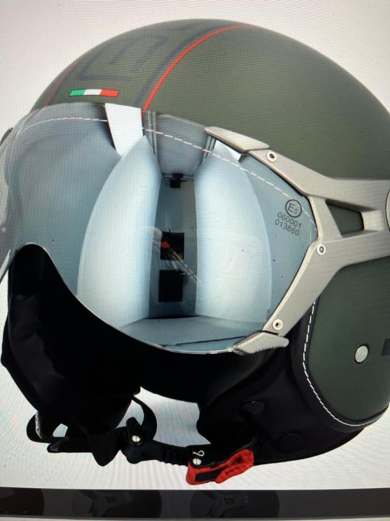 Helm Jethelm Beon Design B Luxe Army Green z.g.a.n. maat M, Motoren, M, Jethelm, Tweedehands, Ophalen