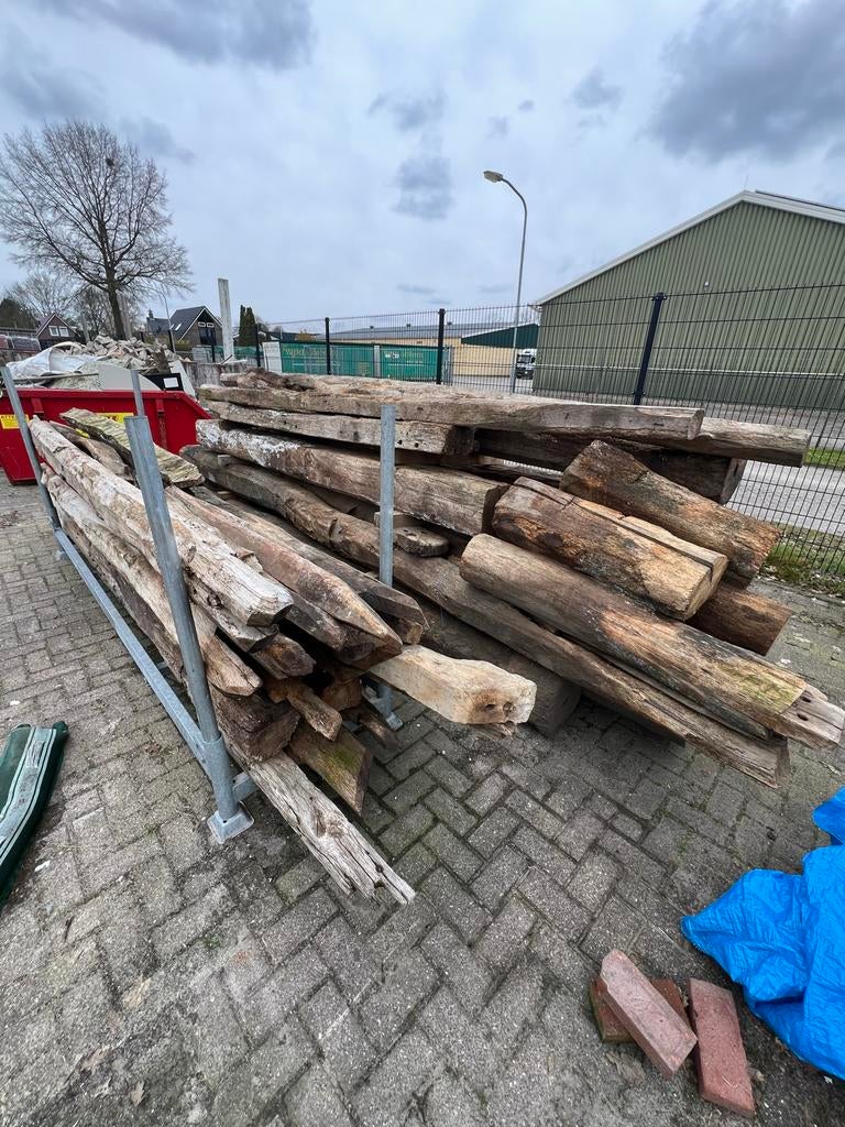 Robuuste gebruikte eiken gebinten- Diverse maten, Doe-het-zelf en Verbouw, Hout en Planken, Ophalen, Gebruikt, Balk, Overige houtsoorten