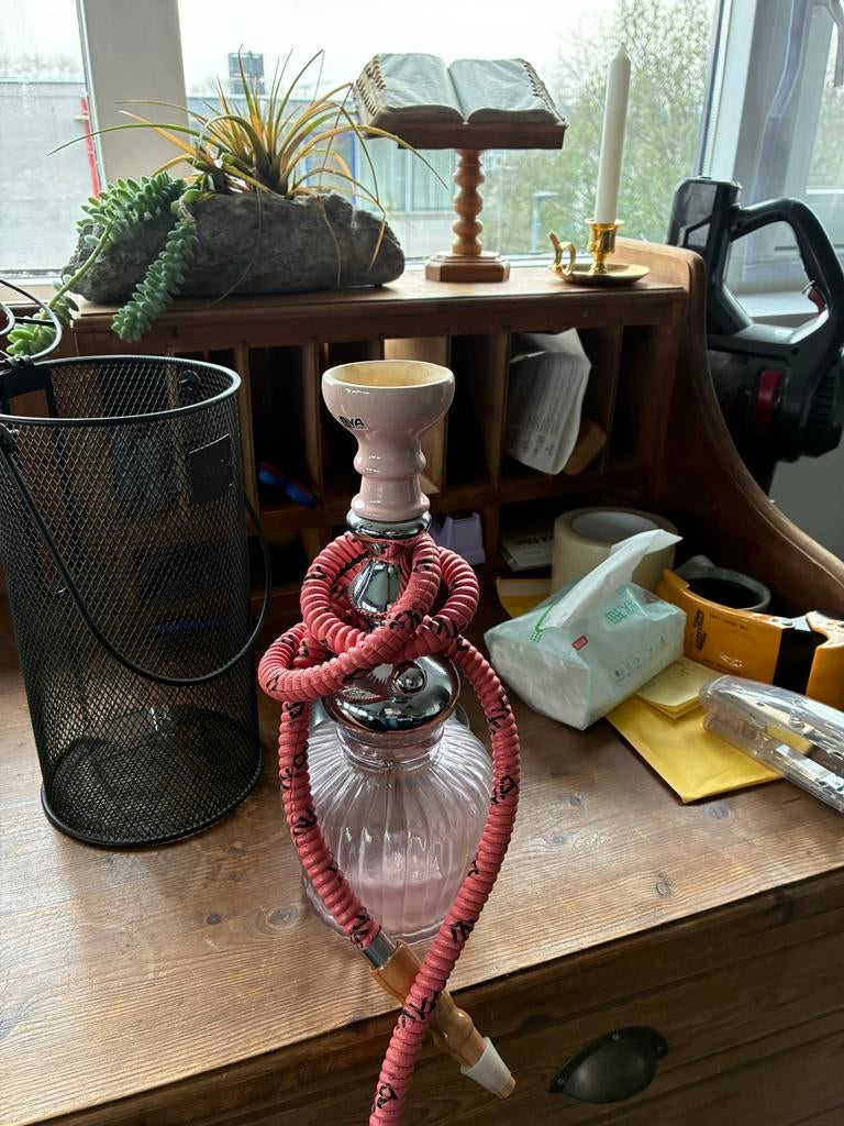 Waterpijp / shisha met opbergmand, Huis en Inrichting, Woonaccessoires | Overige, Gebruikt, Ophalen