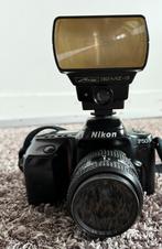 Nikon F50 analoge camera met Metz flitser, Audio, Tv en Foto, Fotocamera's Analoog, Ophalen, Gebruikt, Spiegelreflex, Nikon