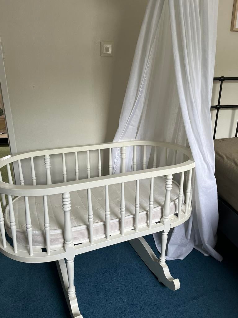 Vintage jaren 70 wieg met hemeltje, Ophalen, Gebruikt, Wieg