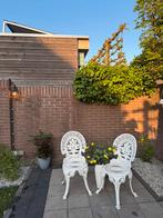 Vintage gietijzeren stoelen (2 stuks), Ophalen of Verzenden, Zo goed als nieuw, Overige materialen, 2 zitplaatsen