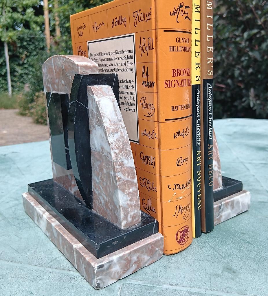 Art deco marmeren boekensteunen zeer strak, Antiek en Kunst, Ophalen of Verzenden