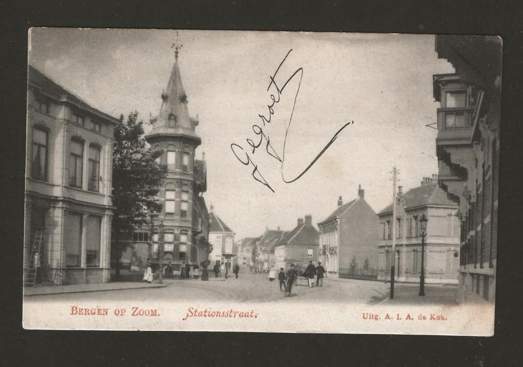 Noord Brabant: Bergen op Zoom, Verzamelen, Ansichtkaarten | Nederland, Ophalen of Verzenden, Voor 1920, Gelopen, Noord-Brabant