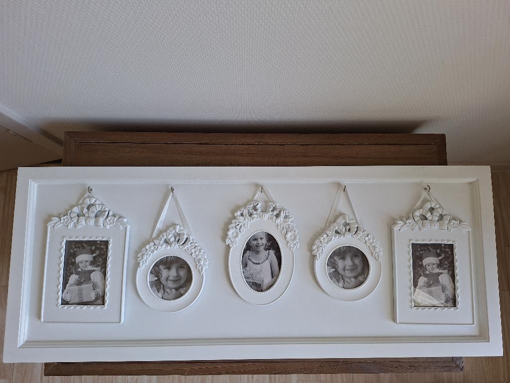 Brocante witte fotolijst., Ophalen, Zo goed als nieuw