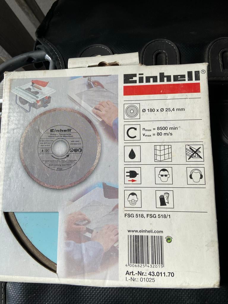 Einhell diamant-trennschijf 180 x 25,4 mm, Ophalen of Verzenden, Nieuw, 1200 watt of meer, 70 mm of meer