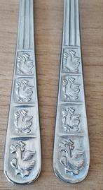 MES EN VORK MET EENDEN*KINDER MESJE EN VORKJE*EEND*GANS, Verzenden, Zo goed als nieuw, Rvs of Chroom, Vaatwasserbestendig