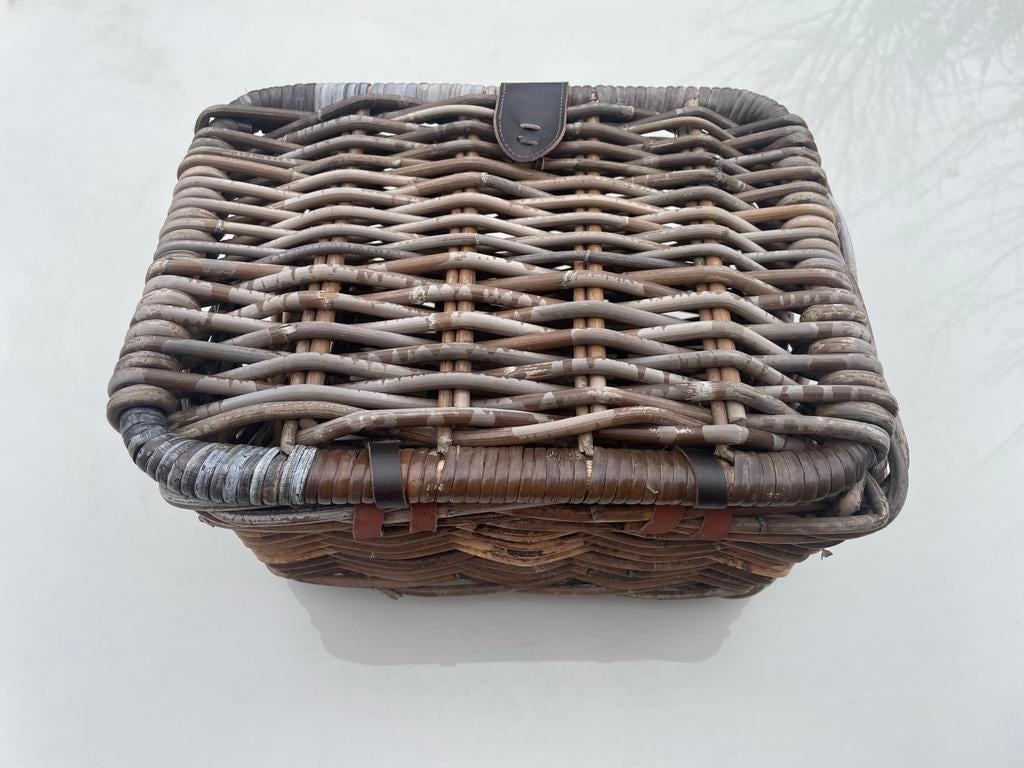 Fast Rider Junior Rotan Fietsmand Met Klep Bruin, Ophalen, Gebruikt