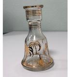 Vintage glazen vaas 20cm glas met palmboom bloemen vaas, Ophalen of Verzenden