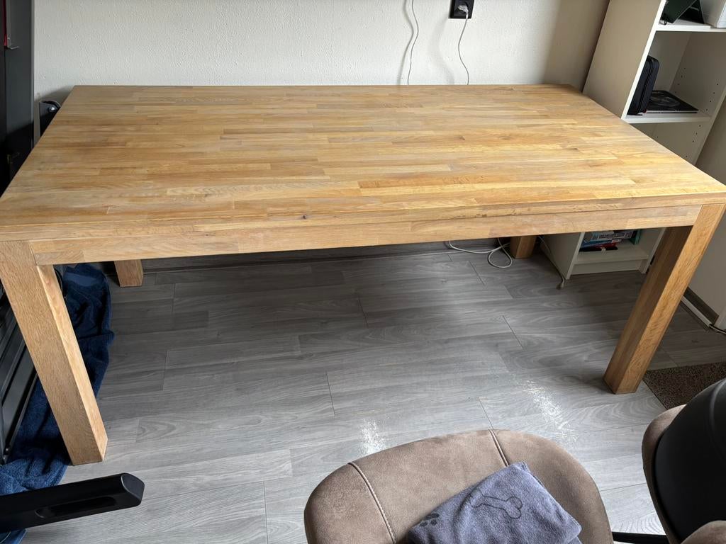 Eikenhouten tafel, Ophalen, 50 tot 100 cm, Zo goed als nieuw, Vijf personen of meer