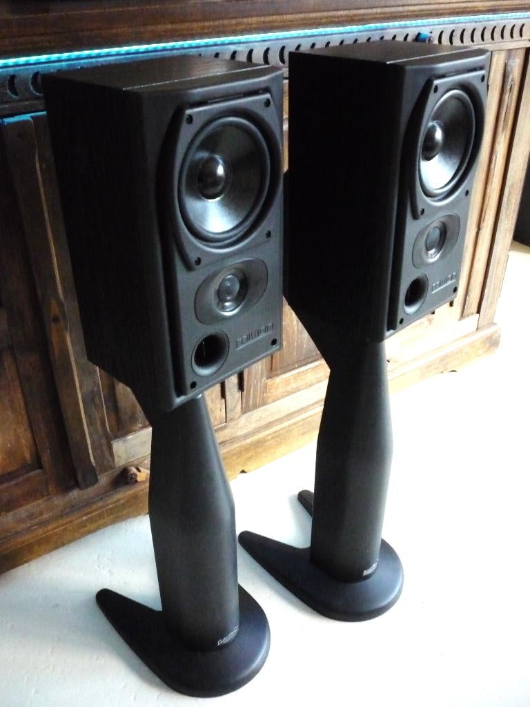 Mission 731i speakers met stands, Gebruikt, 60 tot 120 watt, Front, Rear of Stereo speakers, Ophalen