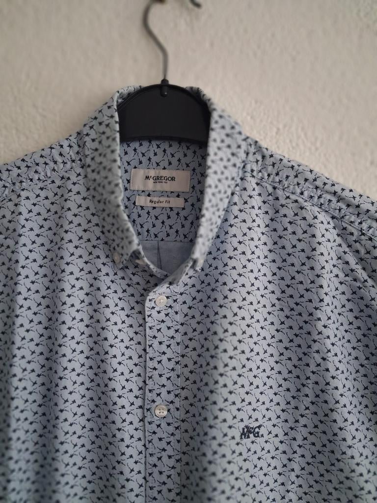 McGregor overhemd met print - Maat M, Zo goed als nieuw, McGregor, Blauw, Halswijdte 39/40 (M)