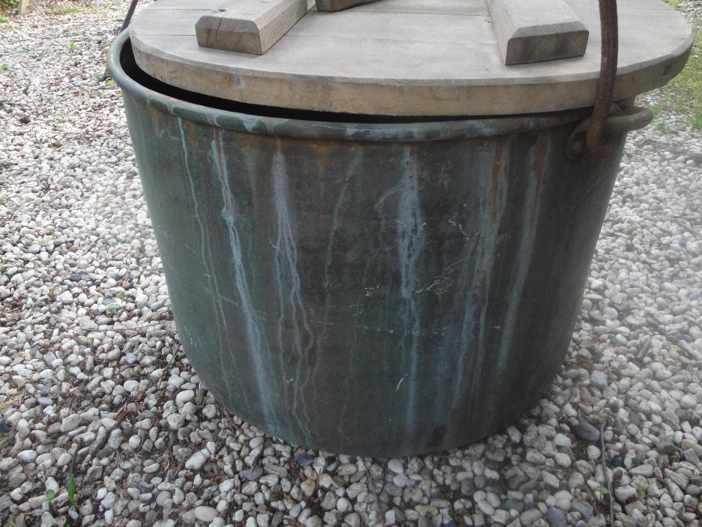 messing zware soepketel met deksel antiek, Tuin en Terras, Tuinvazen, Ophalen of Verzenden