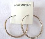 Zilveren Creolen, oorringen - 25 mm 25x1,5 mm (69), Ophalen, Nieuw, Zilver, Zilver