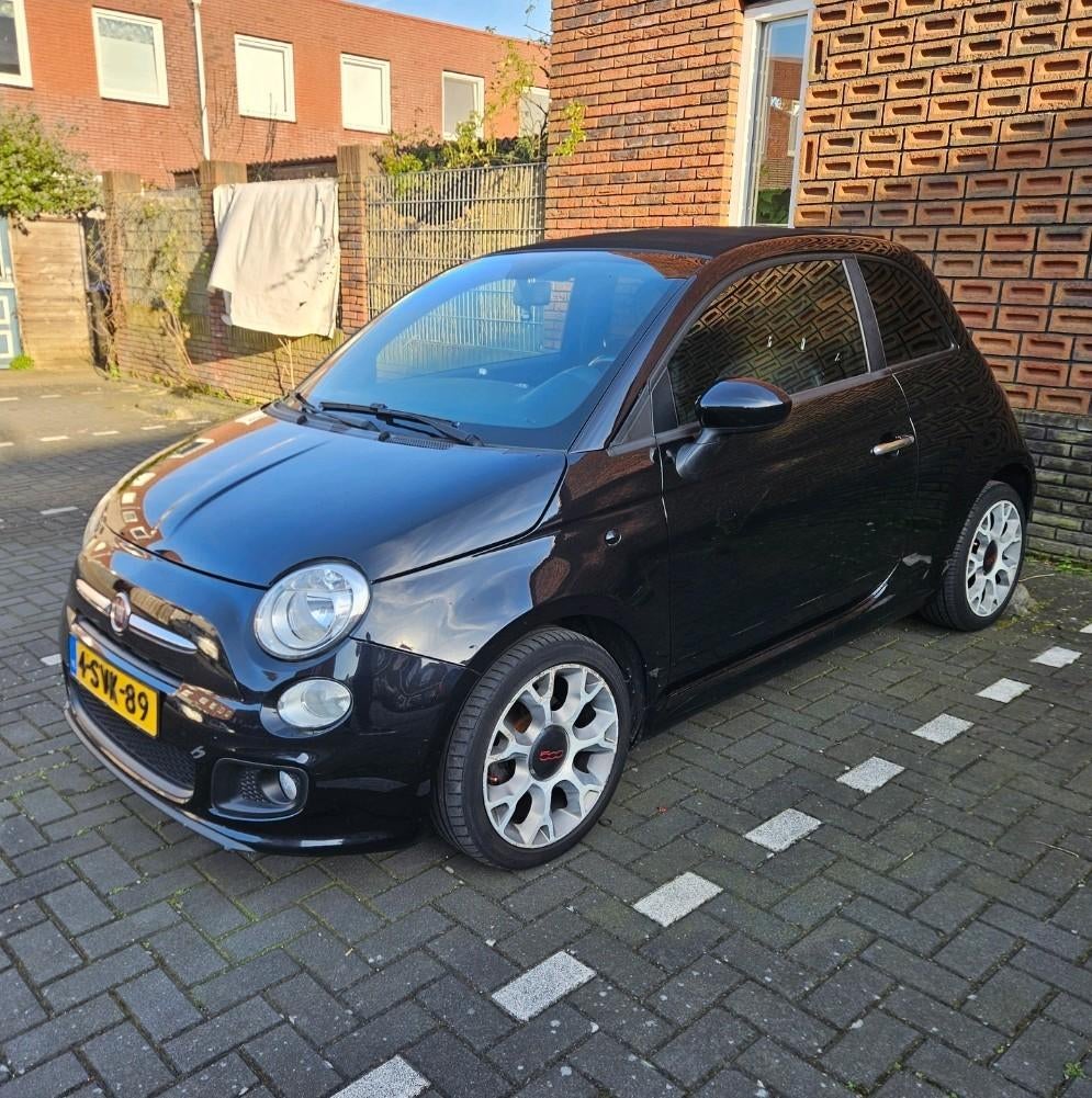 Fiat 500C 0.9 85pk Turbo Twinair 2013 Zwart NAP, Auto's, Fiat, Particulier, 500C, ABS, Airbags, Airconditioning, Android Auto