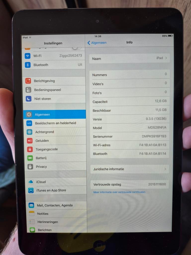 iPad Mini (1e generatie) 16GB Wi-Fi - Zwart, Computers en Software, Apple iPads, Ophalen, Gebruikt, Zwart, 7 inch of minder