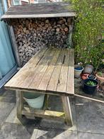 Gratis af te halen: Robuuste houten tuintafel, Ophalen, Gebruikt, Rechthoekig, Hout