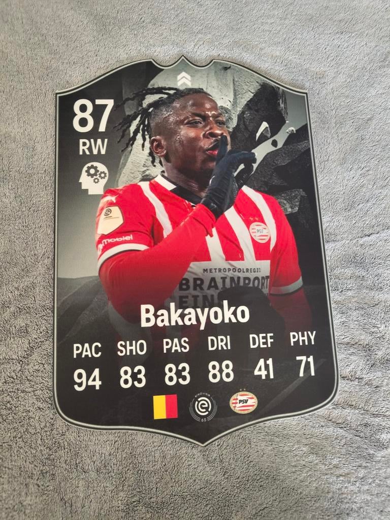 Voetbalkaartje (37cmx25cm) - Bakayoko / PSV, Verzamelen, Ophalen, Zo goed als nieuw, PSV, Poster, Plaatje of Sticker