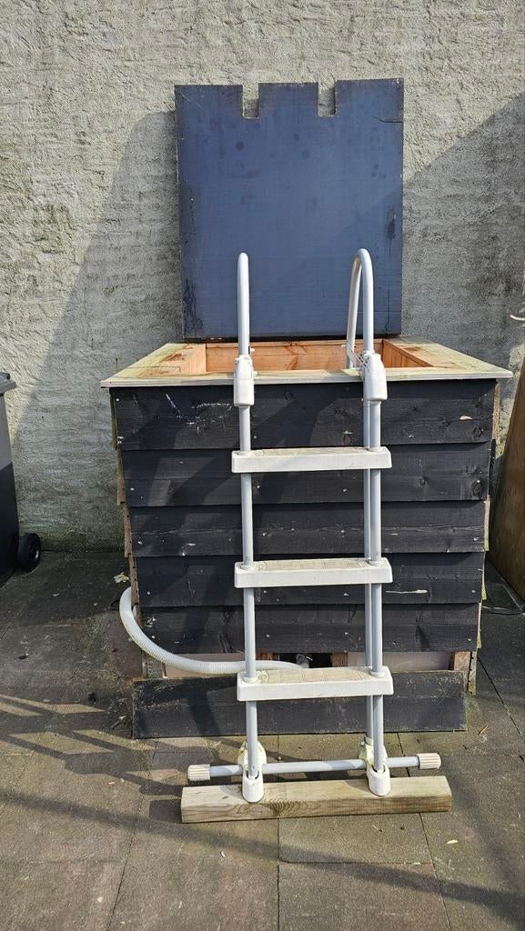 IJsbad met zwembadpomp en trap, Tuin en Terras, Zwembaden, Ophalen, Gebruikt, Minder dan 200 cm, Rechthoekig