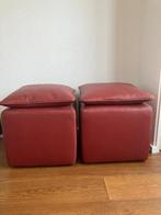 HOCKERS LEDER, Huis en Inrichting, Banken | Voetenbanken en Poefen, Minder dan 50 cm, Ophalen of Verzenden, Zo goed als nieuw
