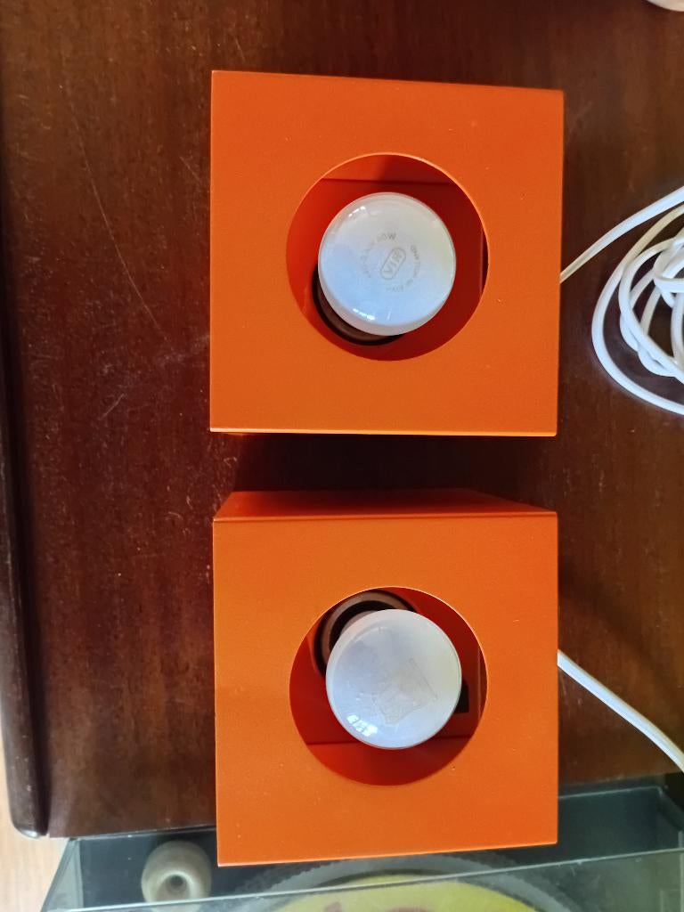 2 oranje space age wandlamp Philips, Ophalen of Verzenden, Zo goed als nieuw, Metaal, Vintage