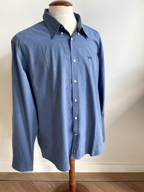 McGregor: Blauw custom fit overhemd met logo.  Maat XXL, Kleding | Heren, Overhemden, Zo goed als nieuw, Overige halswijdtes, Blauw