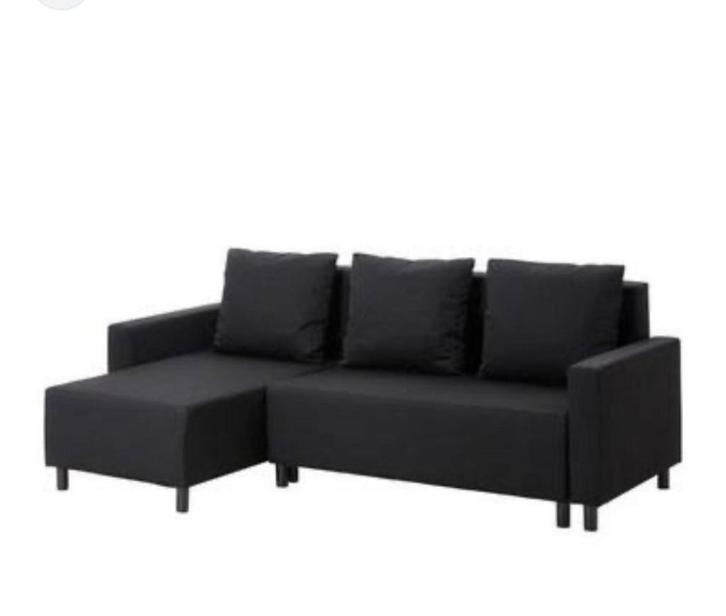 Hoekbank met slaapfunctie IKEA Lugnvik, Huis en Inrichting, Banken | Bankstellen, Gebruikt, Hoekbank, Driepersoons, 200 tot 250 cm