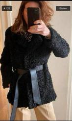Karakul bontjas L nieuwstaat, Ophalen of Verzenden, Zo goed als nieuw, Maat 42/44 (L), Zwart