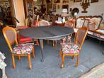 Mat zwarte Queen ann uittrek eet tafel 250.00 stoelen 300.00, Antiek en Kunst, Antiek | Meubels | Stoelen en Banken, Ophalen of Verzenden