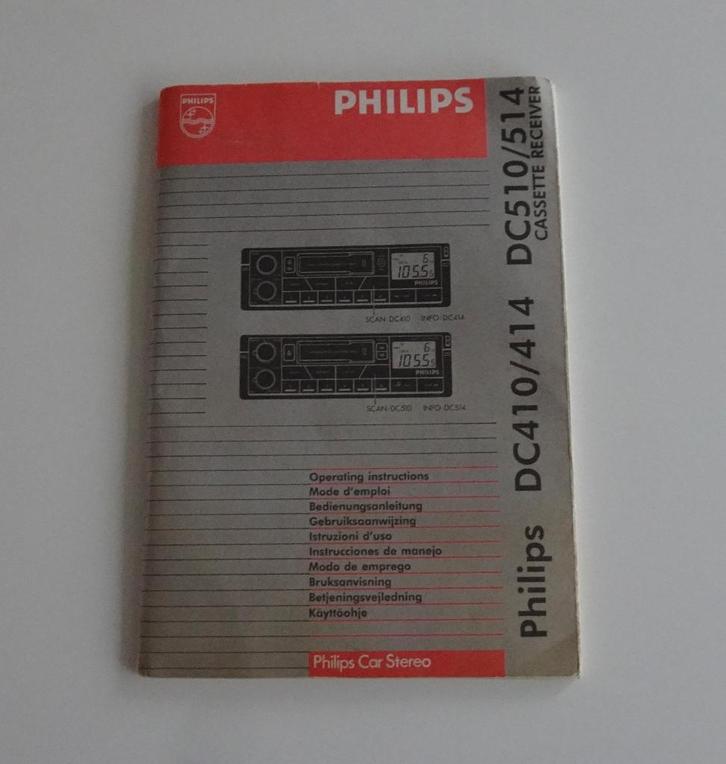 Vintage Handleiding voor Philips Autoradio -- Jaren 90, Auto diversen, Autoradio's, Zo goed als nieuw, Ophalen