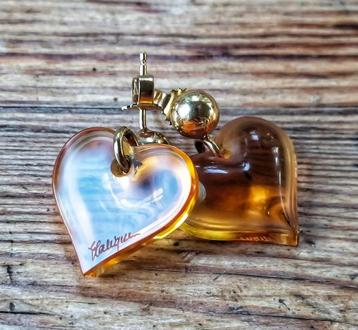 Lalique Amber Hart Oorbellen beschikbaar voor biedingen