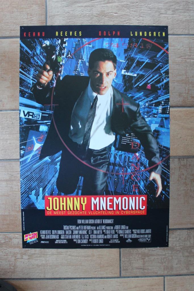 filmaffiche Johnny Mnemonic Keanu Reeves filmposter, Verzamelen, Posters, Zo goed als nieuw, Film en Tv, A1 t/m A3, Rechthoekig Staand