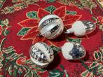 4 stuks hele oude glazen kerstballen, Ophalen of Verzenden, Gebruikt