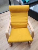 Ikea Poang Stoel - Skiftebo geel volwassenen Maat, Huis en Inrichting, Fauteuils, Ophalen, Hout, Minder dan 50 cm, Gebruikt