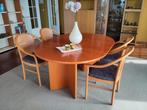 Tafel (rond/ovaal) met 4 stoelen, Ophalen, Zo goed als nieuw, 4 tot 6 stoelen