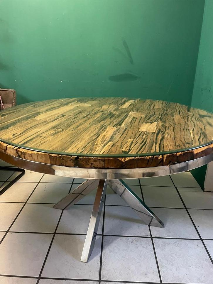 Mooie Eettafel, Huis en Inrichting, Tafels | Eettafels, Gebruikt, 50 tot 100 cm, 150 tot 200 cm, Vijf personen of meer, Rond, Ophalen