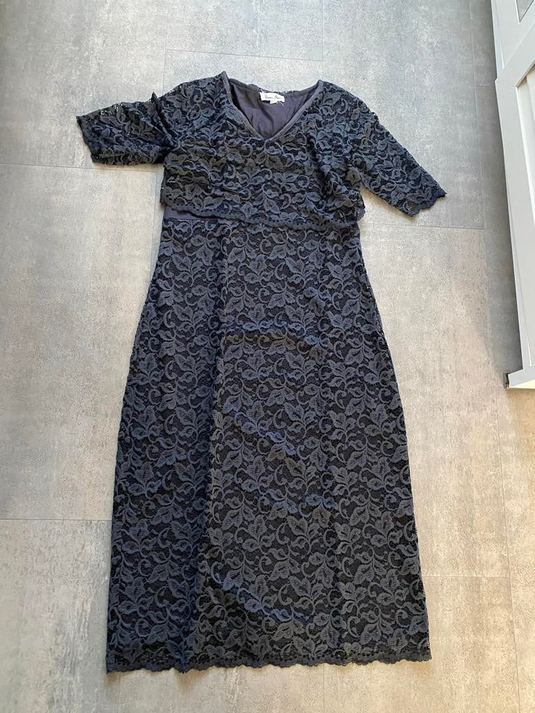 Elegante zwarte jurk van Queen Mum, Ophalen of Verzenden, Zo goed als nieuw, Maat 34 (XS) of kleiner, Grijs