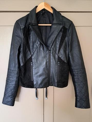 YAS leren jack jasje M 38 zwart suede leer beschikbaar voor biedingen