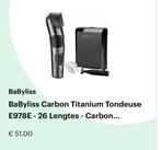 Babylis Carbon Titanium tondeuse, Witgoed en Apparatuur, Persoonlijke-verzorgingsapparatuur, Ophalen of Verzenden, Zo goed als nieuw